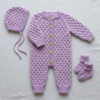 Lavender Honeycomb Baby Sleeper Set Free Crochet Pattern