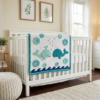 Mint Whale and Bubbles Baby Blanket Free Crochet Pattern