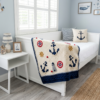Navy Anchor Nautical Baby Blanket Free Crochet Pattern