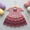 Rose Ombre Tiered Baby Dress Free Crochet Pattern