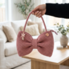 Charcoal Gray Bow Shoulder Bag Free Crochet Pattern