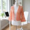 Coral Peach Mesh Crochet Summer Shrug Free Pattern