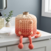 Coral Sunset Ombre Toilet Paper Cozy Free Crochet Pattern