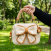 Cream White Elegant Bow Bag Free Crochet Pattern