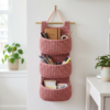 Dusty Rose Office Wall Organizer Free Crochet Pattern