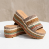 Earthy Neutral Tone Crochet Platform Wedge Sandals Pattern