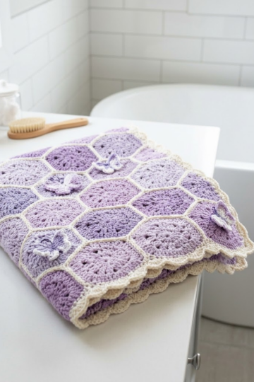 Lavender Dreams Hexagon Throw Free Crochet Pattern
