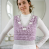 Lilac Clouds Bow Crochet Vest Free Crochet Pattern