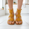 Mustard Yellow Crochet Sandals in Sunlit Kitchen Free Pattern