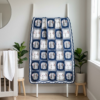 Navy Blue Elephant Granny Square Blanket Free Crochet Pattern