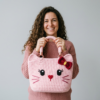 Soft Pink Valentine Kitty Tote Free Crochet Pattern