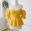 Sunshine Yellow Cheerful Peplum Crochet Top Pattern
