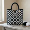 Black and White Geometric Tote Bag Free Crochet Pattern