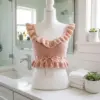 Blush Pink Ruffle Crop Top Free Crochet Pattern