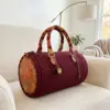 Burgundy Autumn Leaf Barrel Purse Free Crochet Pattern