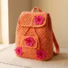 Coral Hibiscus Tropical Backpack Free Crochet Pattern