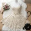 Cream Vintage Lace Crochet Dress Free Pattern