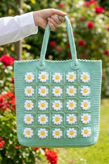 Daisy Garden Tote Free Crochet Pattern