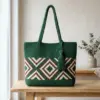 Forest Green Diamond Tapestry Tote Free Pattern