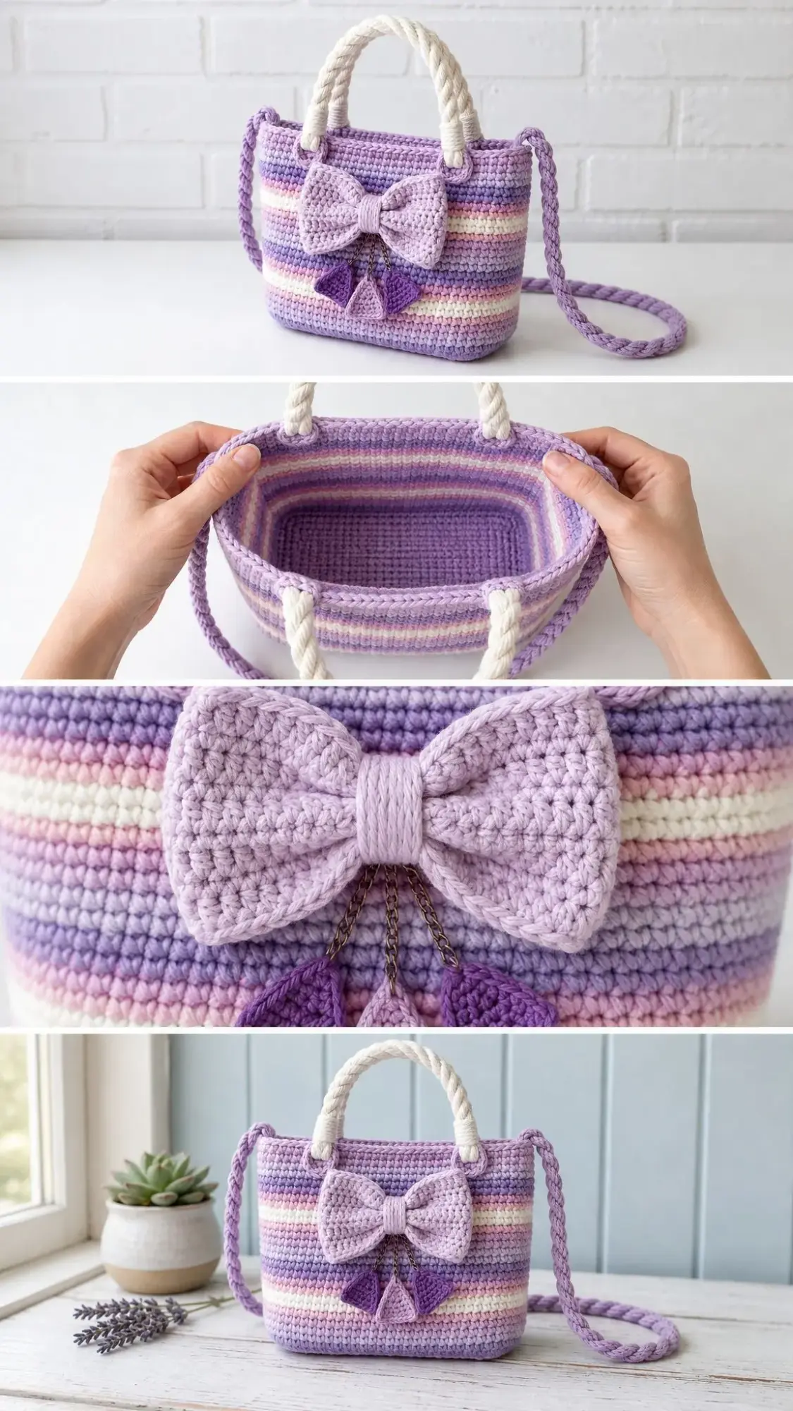 Lavender Dream Bow Purse Free Crochet Pattern