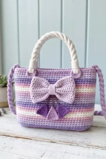 Lavender Dream Bow Purse Free Crochet Pattern