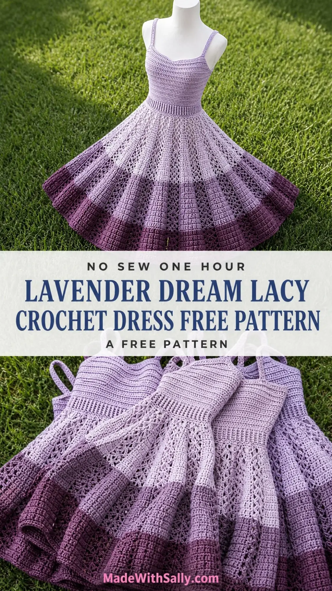 Lavender Dream Lacy Crochet Dress Free Pattern