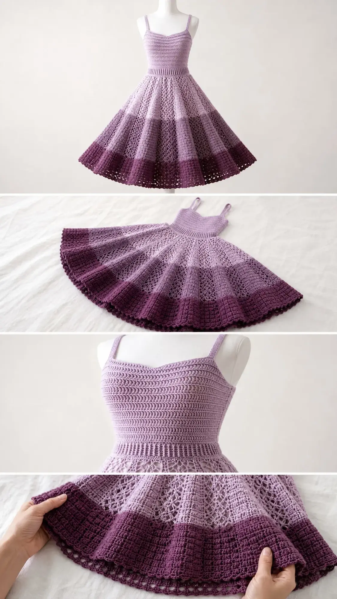 Lavender Dream Lacy Crochet Dress Free Pattern