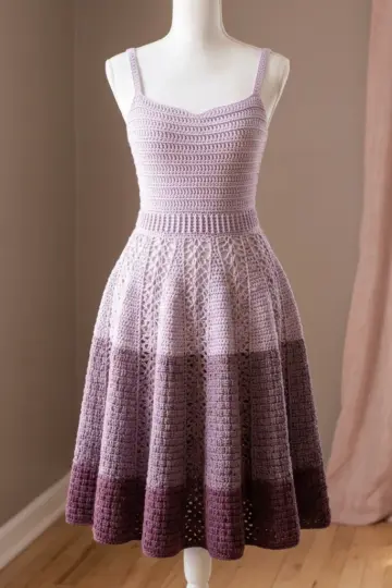 Lavender Dream Lacy Crochet Dress Free Pattern
