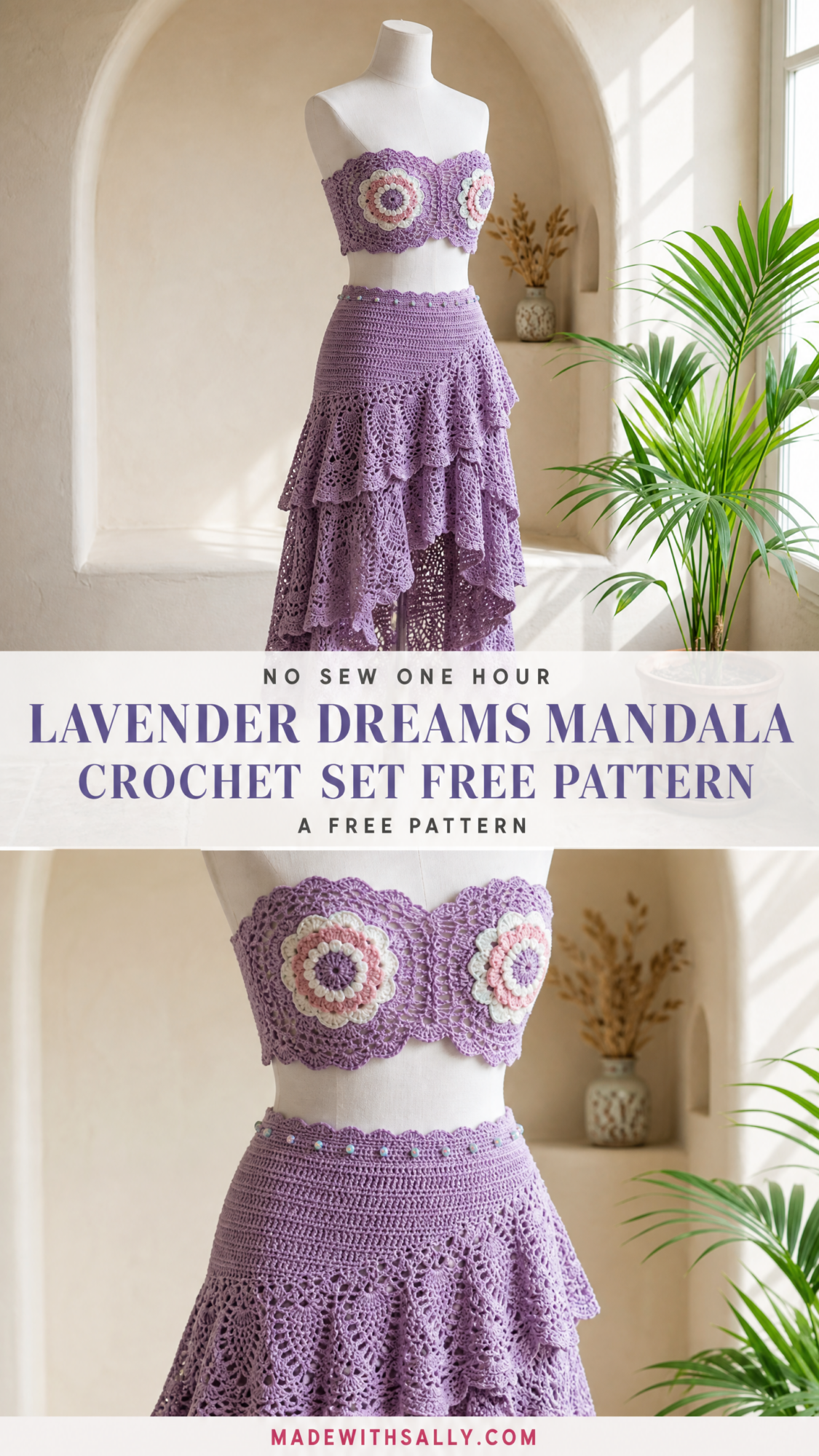 Lavender Dreams Mandala Crochet Set Free Pattern