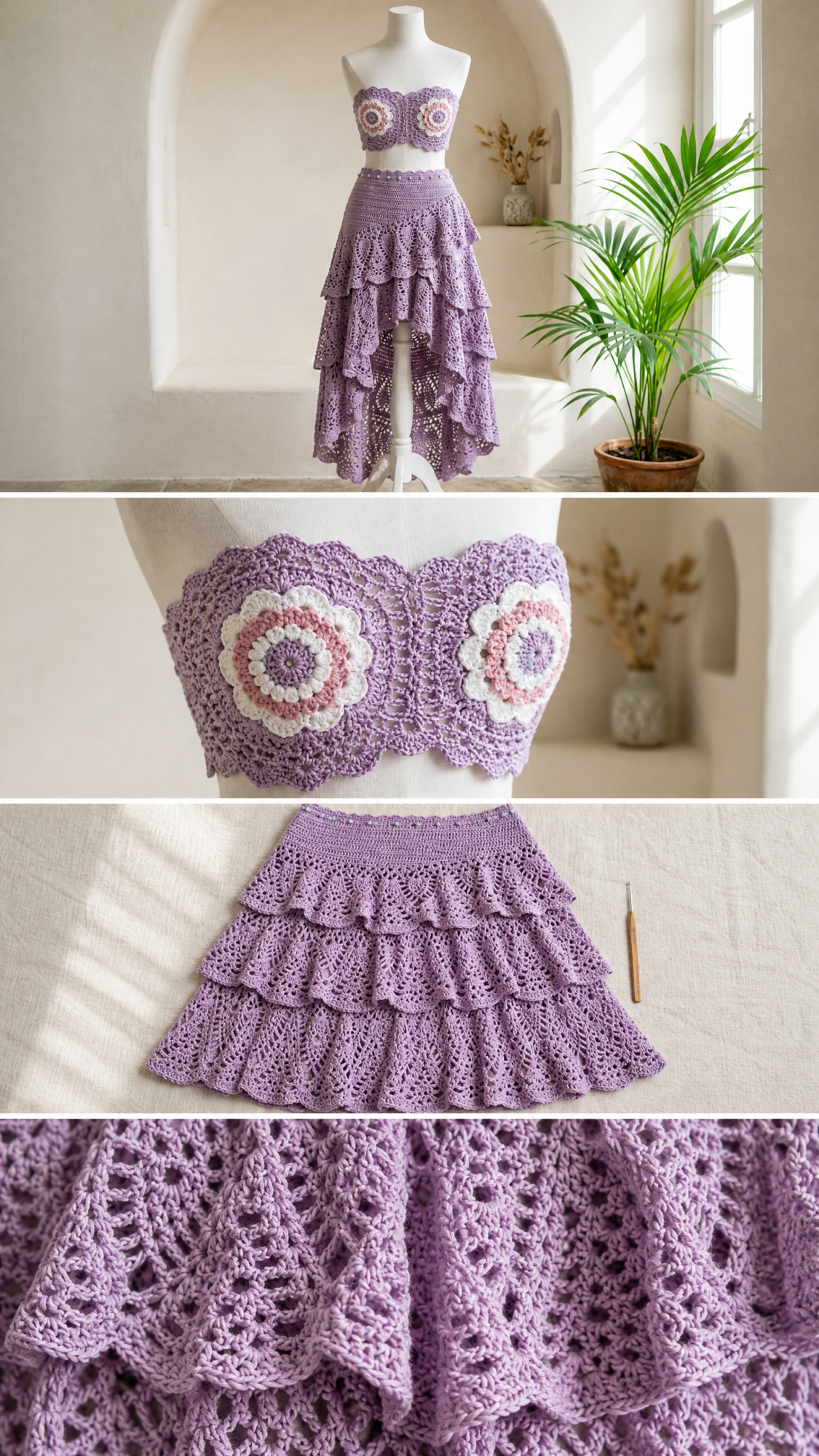 Lavender Dreams Mandala Crochet Set Free Pattern