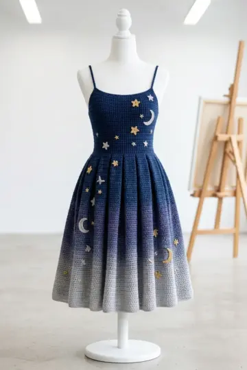 Midnight Star Celestial Dress Free Crochet Pattern