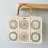 Monochrome Cream Granny Square Bag Free Crochet Pattern