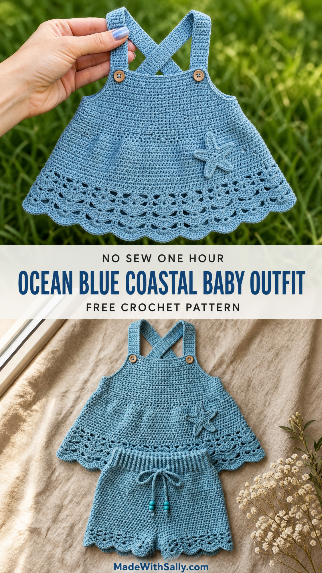 Ocean Blue Coastal Baby Outfit Free Crochet Pattern