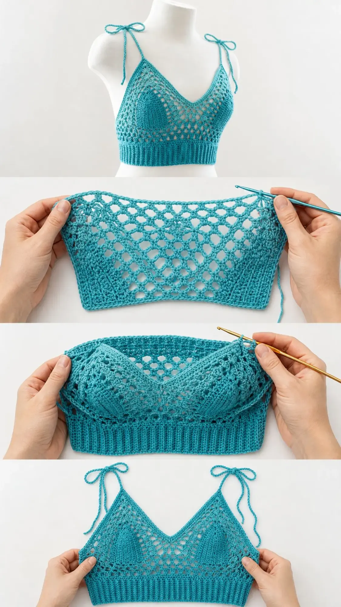 Ocean Blue Crochet Summer Top Free Pattern