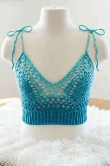 Ocean Blue Crochet Summer Top Free Pattern
