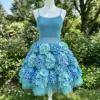 Ocean Blue Hydrangea Crochet Dress Free Crochet Pattern