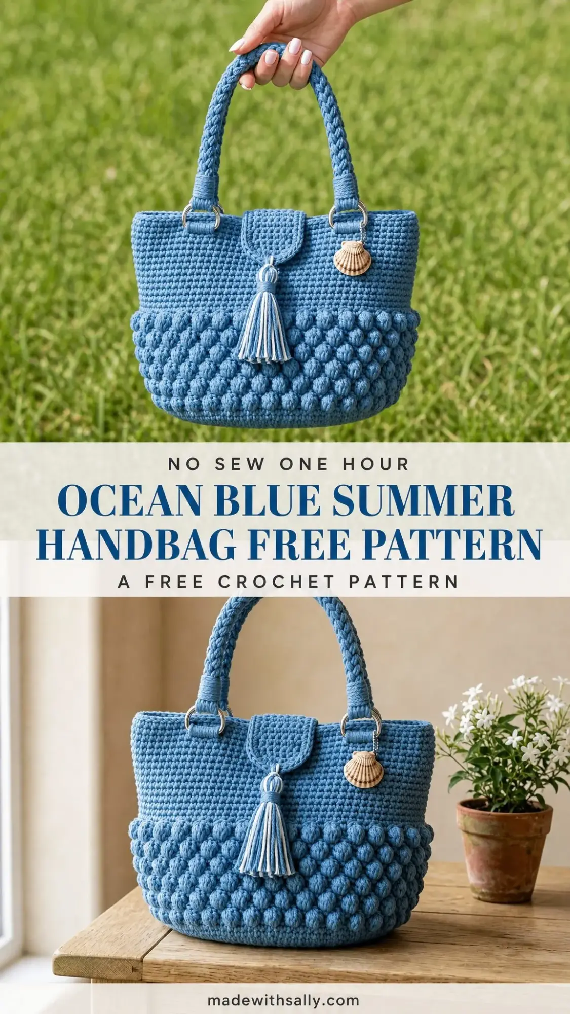 Ocean Blue Summer Handbag Free Crochet Pattern