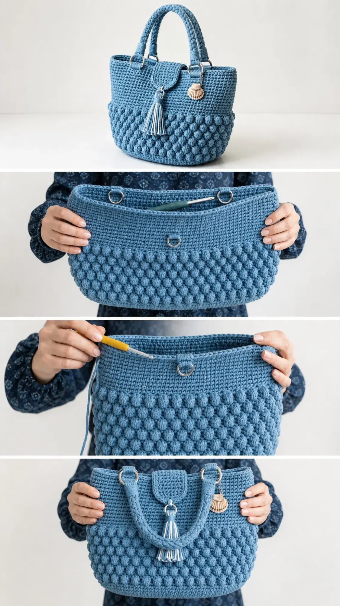 Ocean Blue Summer Handbag Free Crochet Pattern