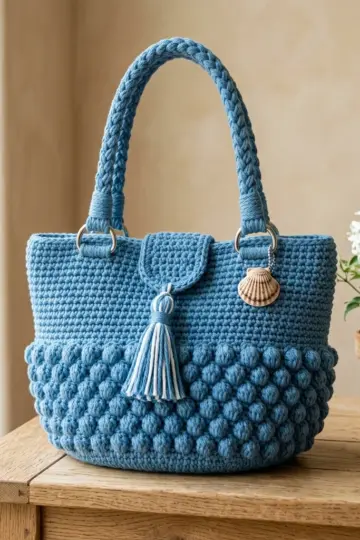 Ocean Blue Summer Handbag Free Crochet Pattern
