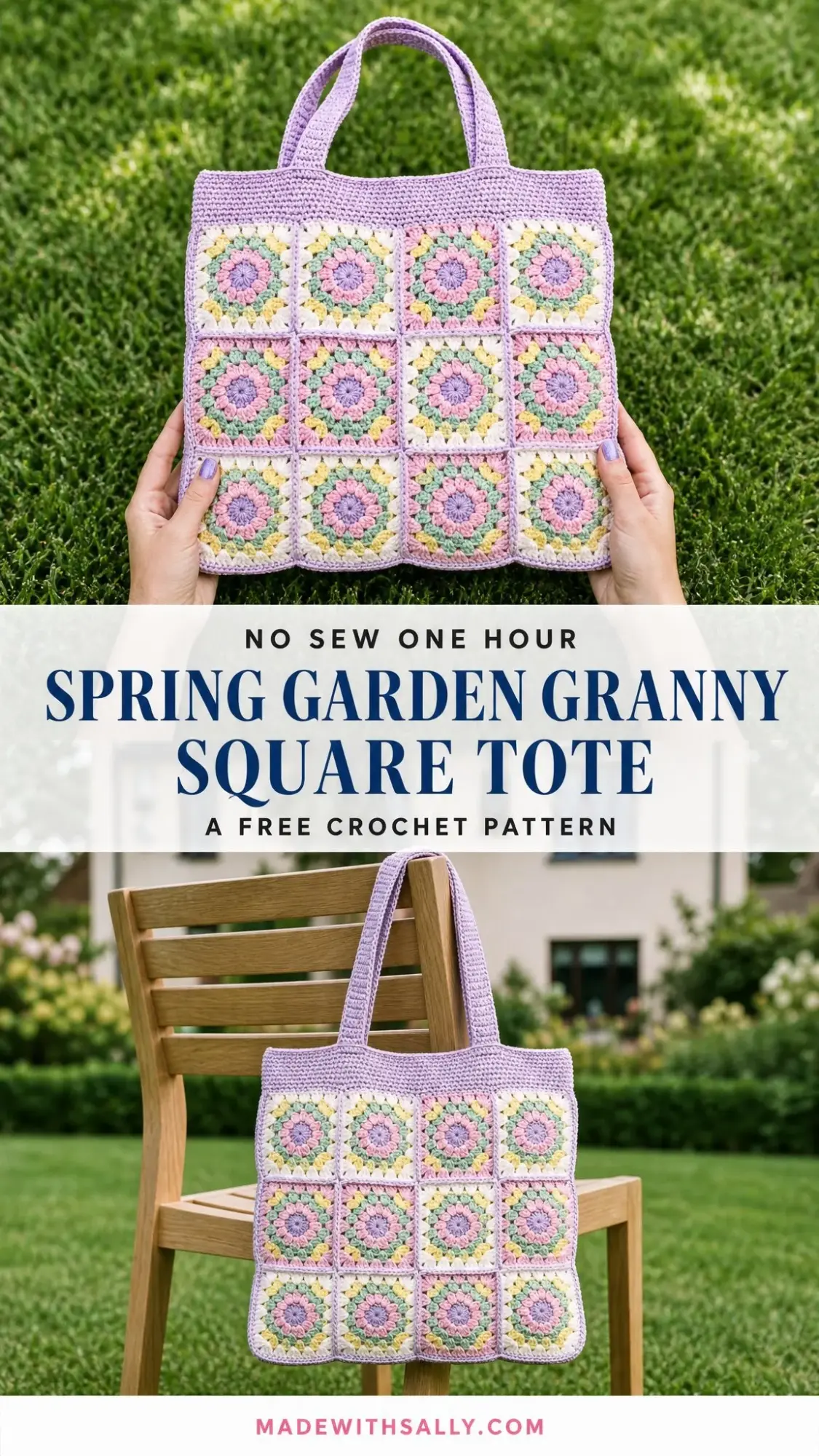 Spring Garden Granny Square Tote Free Crochet Pattern