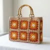 Sunset Orange Granny Square Bag Free Crochet Pattern