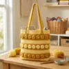 Sunshine Yellow Daisy Stripe Tote Free Crochet Pattern
