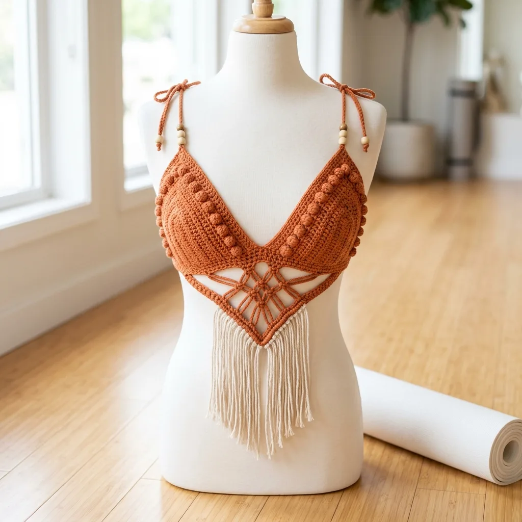 Terracotta Boho Bralette Free Crochet Pattern