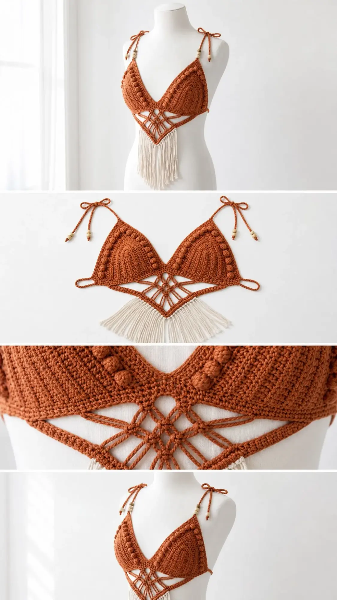 Terracotta Boho Bralette Free Crochet Pattern