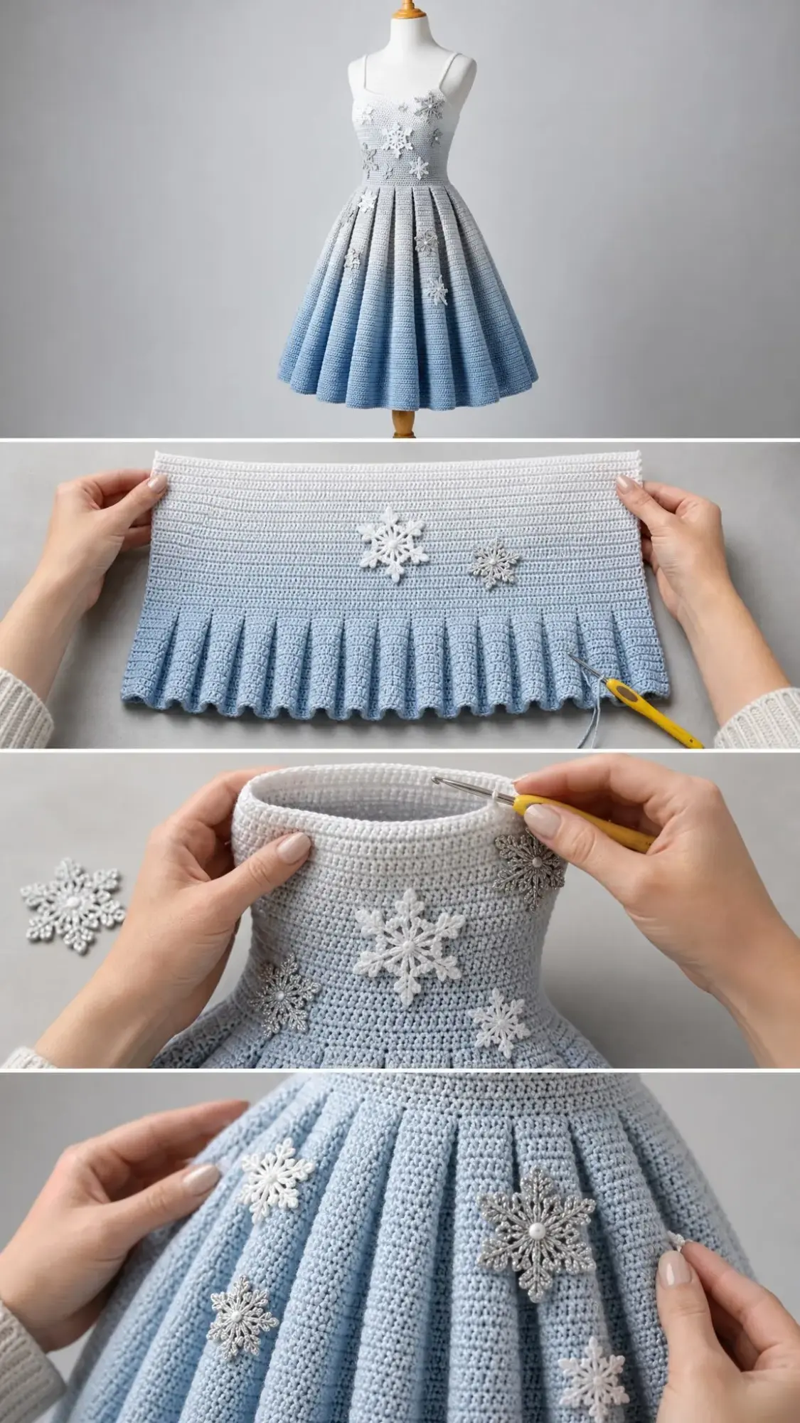 Winter Snowflake Frost Dress Free Crochet Pattern