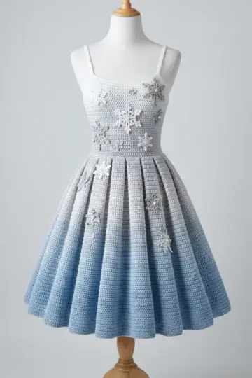 Winter Snowflake Frost Dress Free Crochet Pattern