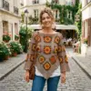 Autumn Harvest Floral Square Poncho Free Crochet Pattern