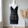 Black Lace Granny Square Mini Dress Free Crochet Pattern