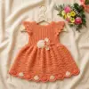 Coral Seashell Baby Dress Free Crochet Pattern