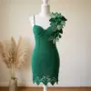 Emerald Garden Floral Shoulder Dress Free Crochet Pattern